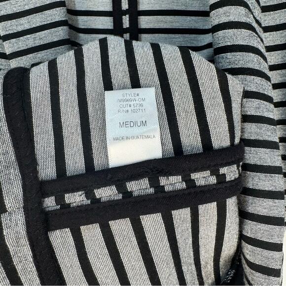 Olivia Moon Striped Black/Gray Stretch Knit Blazer Jacket Women's Size Medium - Picture 8 of 8